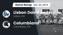 Recap: Lisbon David Anderson  vs. Columbiana  2019