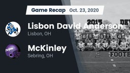 Recap: Lisbon David Anderson  vs. McKinley  2020