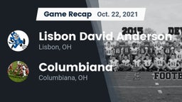 Recap: Lisbon David Anderson  vs. Columbiana  2021