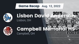Recap: Lisbon David Anderson  vs. Campbell Memorial HS 2022