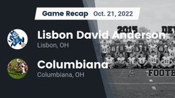 Recap: Lisbon David Anderson  vs. Columbiana  2022