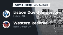 Recap: Lisbon David Anderson  vs. Western Reserve  2023