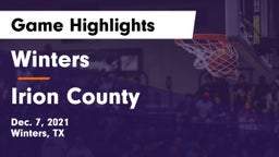 Winters  vs Irion County  Game Highlights - Dec. 7, 2021