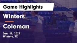 Winters  vs Coleman  Game Highlights - Jan. 19, 2024