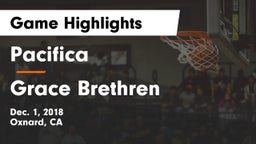 Pacifica  vs Grace Brethren  Game Highlights - Dec. 1, 2018