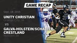 Recap: Unity Christian  vs. Galva-Holstein/Schaller-Crestland  2015