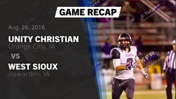 Recap: Unity Christian  vs. West Sioux  2016