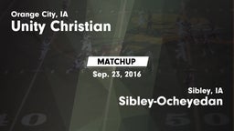 Matchup: Unity Christian vs. Sibley-Ocheyedan  2016