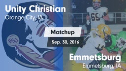 Matchup: Unity Christian vs. Emmetsburg  2016