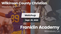 Matchup: Wilkinson County Chr vs. Franklin Academy  2020