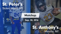 Matchup: St. Peter's vs. St. Anthony's  2016