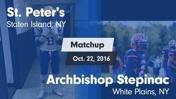 Matchup: St. Peter's vs. Archbishop Stepinac  2016