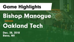 Bishop Manogue  vs Oakland Tech  Game Highlights - Dec. 28, 2018