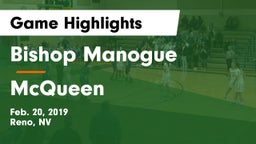 Bishop Manogue  vs McQueen  Game Highlights - Feb. 20, 2019