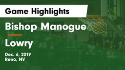 Bishop Manogue  vs Lowry Game Highlights - Dec. 6, 2019