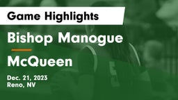 Bishop Manogue  vs McQueen  Game Highlights - Dec. 21, 2023