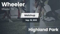 Matchup: Wheeler vs. Highland Park 2016