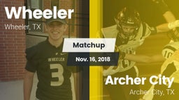 Matchup: Wheeler vs. Archer City  2018