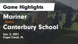 Mariner  vs Canterbury School Game Highlights - Jan. 5, 2021