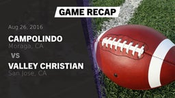 Recap: Campolindo  vs. Valley Christian  2016