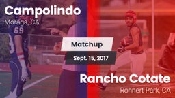 Matchup: Campolindo vs. Rancho Cotate  2017
