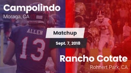 Matchup: Campolindo vs. Rancho Cotate  2018