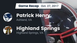 Recap: Patrick Henry  vs. Highland Springs  2017