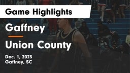 Gaffney  vs Union County  Game Highlights - Dec. 1, 2023