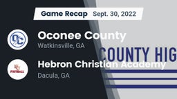 Recap: Oconee County  vs. Hebron Christian Academy  2022
