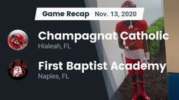 Recap: Champagnat Catholic  vs. First Baptist Academy  2020