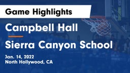 Campbell Hall  vs Sierra Canyon School Game Highlights - Jan. 14, 2022