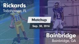 Matchup: Rickards vs. Bainbridge  2016