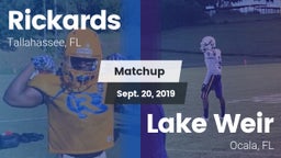Matchup: Rickards vs. Lake Weir  2019