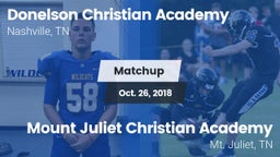 Matchup: Donelson Christian A vs. Mount Juliet Christian Academy  2018