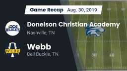 Recap: Donelson Christian Academy  vs. Webb  2019