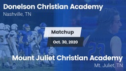 Matchup: Donelson Christian A vs. Mount Juliet Christian Academy  2020