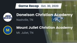 Recap: Donelson Christian Academy  vs. Mount Juliet Christian Academy  2020