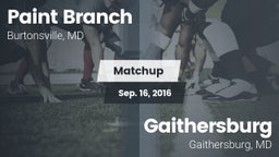 Matchup: Paint Branch vs. Gaithersburg  2016