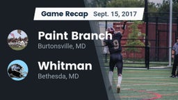 Recap: Paint Branch  vs. Whitman  2017