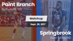 Matchup: Paint Branch vs. Springbrook  2017