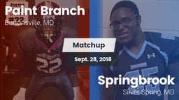 Matchup: Paint Branch vs. Springbrook  2018