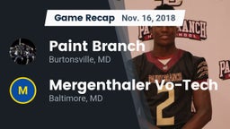 Recap: Paint Branch  vs. Mergenthaler Vo-Tech  2018