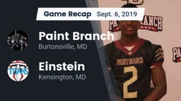 Recap: Paint Branch  vs. Einstein  2019