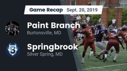 Recap: Paint Branch  vs. Springbrook  2019
