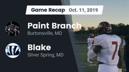 Recap: Paint Branch  vs. Blake  2019