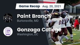 Recap: Paint Branch  vs. Gonzaga College  2021