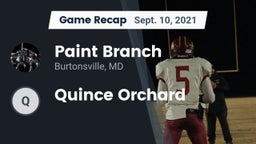 Recap: Paint Branch  vs. Quince Orchard 2021