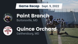 Recap: Paint Branch  vs. Quince Orchard 2022