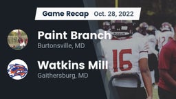 Recap: Paint Branch  vs. Watkins Mill  2022