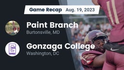 Recap: Paint Branch  vs. Gonzaga College  2023